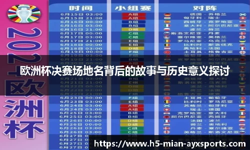 欧洲杯决赛场地名背后的故事与历史意义探讨